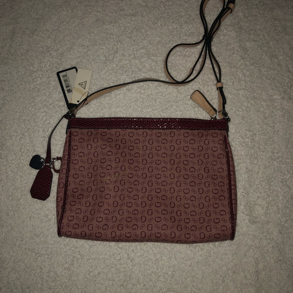 Guess Red Crossbody Bag with Textured Design